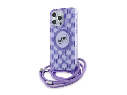 44847 karl lagerfeld iml crossbody kryt s magsafe na iphone 15 pro max klhmp15xhckcklcu fialovy monogram karl choupette head