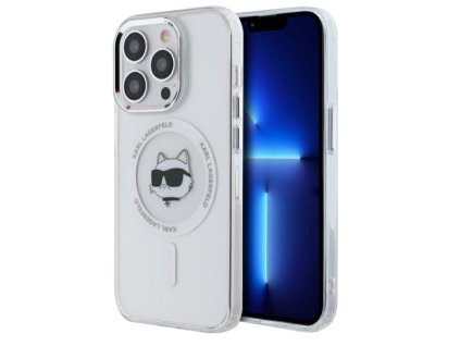 47139 karl lagerfeld iml magsafe kryt na iphone 13 pro max klhmp13xhlschh biela kovova choupette hlava