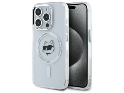 43917 karl lagerfeld iml magsafe kryt na iphone 14 pro klhmp14lhlschh biela kovova choupette hlava