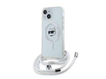 44970 karl lagerfeld iml magsafe kryt na iphone 15 klhmp15shcchnt priesvitny s choupette hlavou a snurkou