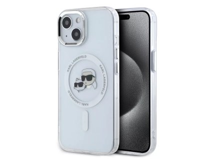 47148 karl lagerfeld iml magsafe kryt na iphone 15 klhmp15shlskch biela kovova karl choupette hlava