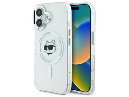 43254 karl lagerfeld iml magsafe kryt na iphone 16 klhmp16shlschh biela kovova choupette hlava