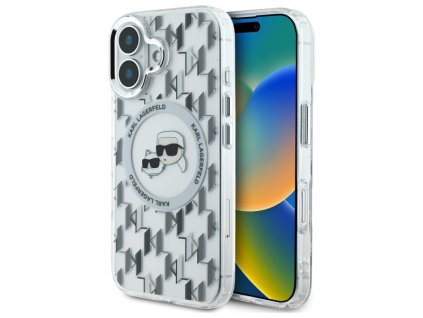 43236 karl lagerfeld iml magsafe kryt na iphone 16 klhmp16shmckmht priesvitny monogram karl choupette hlava