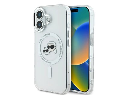 45456 karl lagerfeld iml magsafe kryt na iphone 16 plus klhmp16mhlskch biela kovova karl choupette hlava