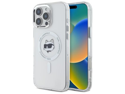 45492 karl lagerfeld iml magsafe kryt na iphone 16 pro max klhmp16xhlschh biela kovova choupette hlava