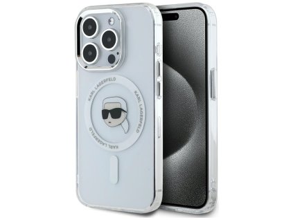 58629 karl lagerfeld iml magsafe kryt pre iphone 15 pro max biely s kovovym logom karl
