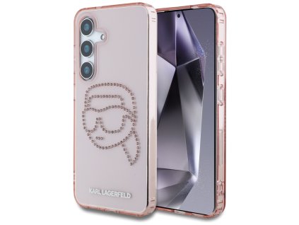 54864 karl lagerfeld iml rhinestones luxury klhcs25shkhdcelp kryt pre samsung galaxy s25 pink karl head