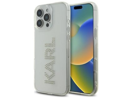 49611 karl lagerfeld iml rhinestones tvrdy obal na telefon klhcp16xhklstdct iphone 16 pro max transparentne logo