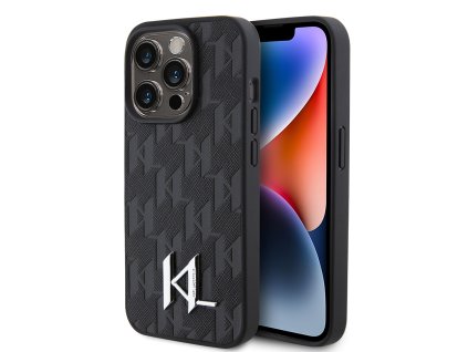 46452 karl lagerfeld kozeny kryt s monogramom na iphone 15 pro max klhcp15xpklpklk hot stamp metal logo