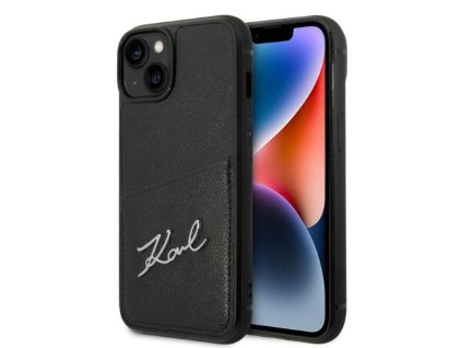 46419 karl lagerfeld kozeny kryt s priehradkou na karty na iphone 14 plus klhcp14mcssk signature logo