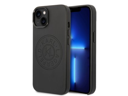 43182 karl lagerfeld kozeny perforovany kryt na iphone 14 plus klhcp14mfwhk cierny