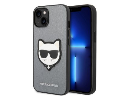 42540 karl lagerfeld obal saffiano klhcp14ssapchg iphone 14 strieborna hlava choupette