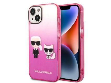 46395 karl lagerfeld pevny kryt klhcp14mtgkcp na iphone 14 plus ruzovy gradient ikonik karl choupette