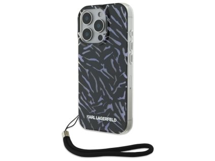 46434 karl lagerfeld pevny kryt klhcp16xhzbpkccu na iphone 16 pro max fialovy zebra so snurkou