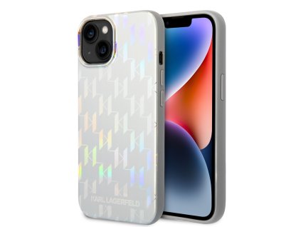 46440 karl lagerfeld pevny kryt s monogramom na iphone 14 plus klhcp14mlgmmsv3 duhovy iridescent