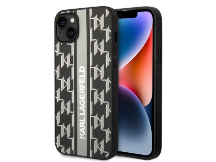 46386 karl lagerfeld pevny kryt s monogramom na iphone 14 plus klhcp14mpgklskg sivy pruh grey stripe