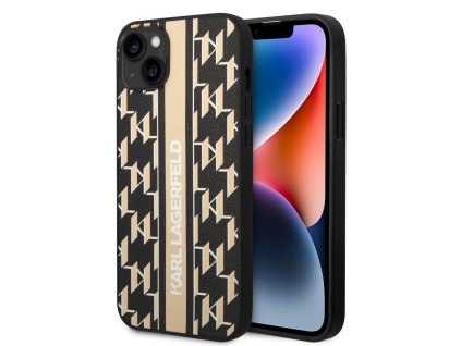 46389 karl lagerfeld pevny kryt s monogramom na iphone 14 plus klhcp14mpgklskw hnedy pruh brown stripe