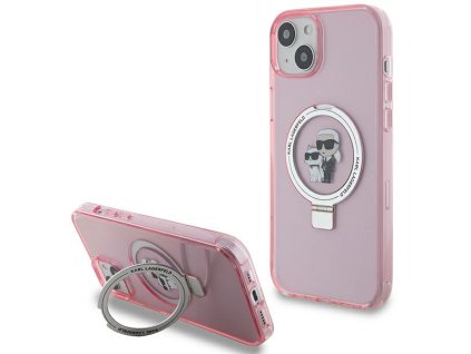 43083 karl lagerfeld pevny kryt s prstenom a magsafe na iphone 15 plus klhmp15mhmrskcp ruzovy karl choupette