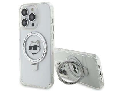 42972 karl lagerfeld pevny kryt s prstenom a magsafe na iphone 15 pro klhmp15lhmrschh biela choupette head