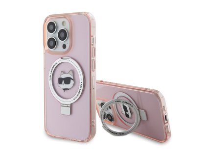 42975 karl lagerfeld pevny kryt s prstenom a magsafe na iphone 15 pro klhmp15lhmrschp ruzova choupette head