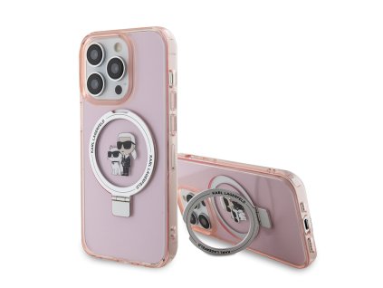 42984 karl lagerfeld pevny kryt s prstenom a magsafe na iphone 15 pro klhmp15lhmrskcp ruzovy karl choupette