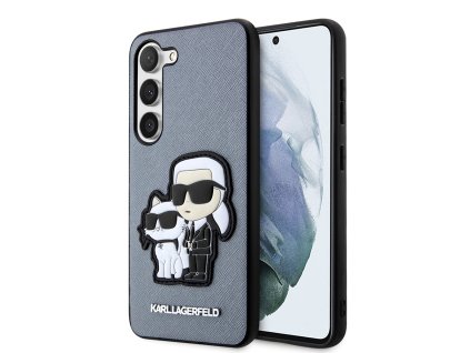 48177 karl lagerfeld saffiano klhcs23msankcpg kryt na samsung galaxy s23 plus sivy karl choupette kovovy odznak