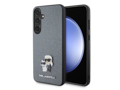 48144 karl lagerfeld saffiano klhcs24mpsakcmpg kryt na samsung galaxy s24 plus sivy karl choupette kovovy odznak