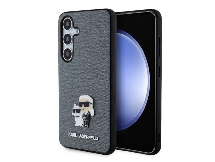 48156 karl lagerfeld saffiano klhcs24spsakcmpg kryt na samsung galaxy s24 sivy karl choupette kovovy odznak