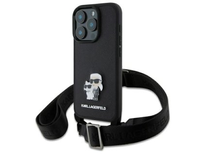 43308 karl lagerfeld saffiano crossbody kryt na iphone 16 pro klhcp16lsakcpbk kovovy odznak karl choupette