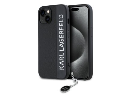 45744 karl lagerfeld saffiano rhinestones charm kryt na iphone 15 klhcp15spsakdgck cierny