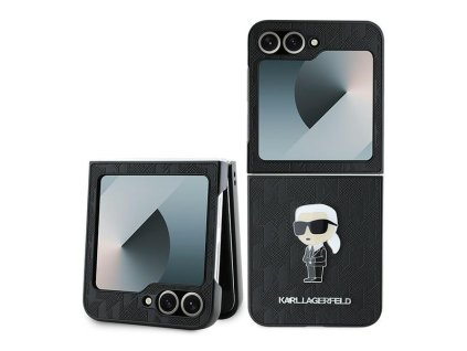 49053 karl lagerfeld saffiano tvrdy obal na telefon klhczf6sapkinpk samsung galaxy z flip6 monogram ikonik