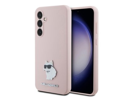 48240 karl lagerfeld silicone klhcs23fesmhcnpp kryt na samsung galaxy s23 fe ruzovy choupette kovovy odznak