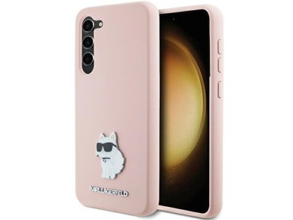 48267 karl lagerfeld silicone klhcs23msmhcnpp kryt na samsung galaxy s23 plus ruzovy choupette kovovy odznak