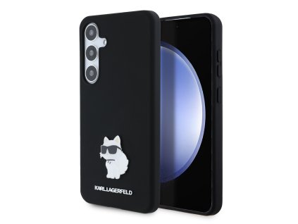 48201 karl lagerfeld silicone klhcs24msmhcnpk kryt na samsung galaxy s24 plus choupette kovovy odznak