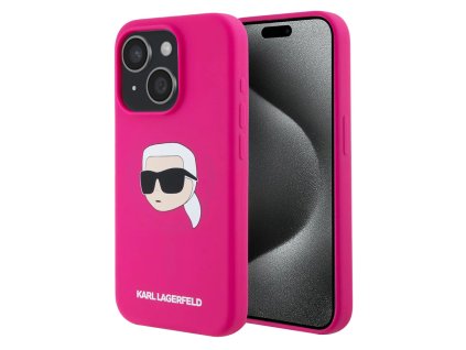 48873 karl lagerfeld silicone magsafe klhmp15sskhpplf kryt na iphone 15 fuchsiova karlova hlava