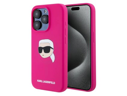 49527 karl lagerfeld silicone magsafe silikonovy obal klhmp15xskhpplf iphone 15 pro max fuchsiovy karl s head