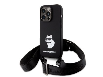 43152 karl lagerfeld silikonovy crossbody kryt na iphone 15 pro max klhcp15xscbscnk choupette