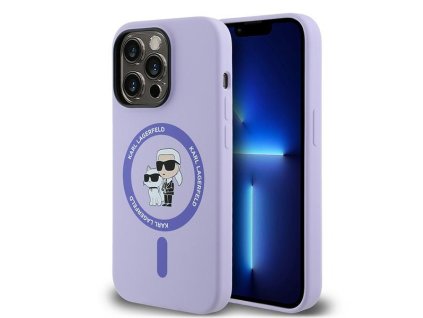 45429 karl lagerfeld silikonovy kruzkovy kryt s magsafe na iphone 14 pro klhmp14lscmkcrhu fialovy karl choupette hlava