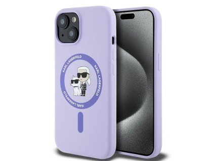 43032 karl lagerfeld silikonovy kruzkovy kryt s magsafe na iphone 15 klhmp15sscmkcrhu fialove karl choupette hlavy