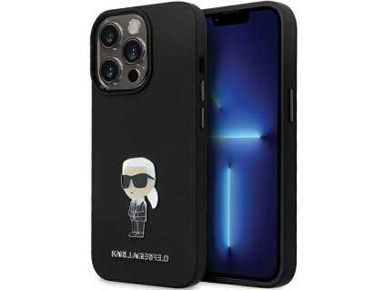 43140 karl lagerfeld silikonovy kryt na iphone 14 pro max klhcp14xsmhknpk ikonik s kovovym odznakom