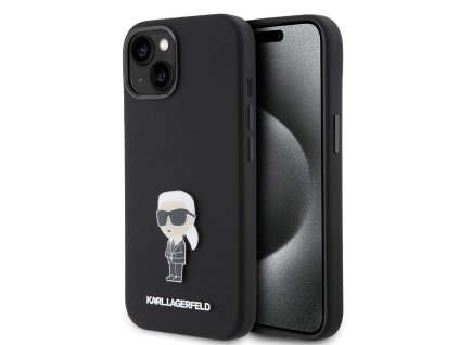 45885 karl lagerfeld silikonovy kryt na iphone 15 klhcp15ssmhknpk ikonik metal pin