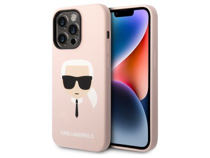 43269 karl lagerfeld silikonovy kryt s magsafe na iphone 14 pro klhmp14lslkhlp svetloruzovy karlova hlava