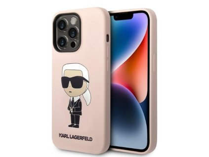43092 karl lagerfeld silikonovy kryt s magsafe na iphone 14 pro klhmp14lsnikbcp ruzovy ikonik