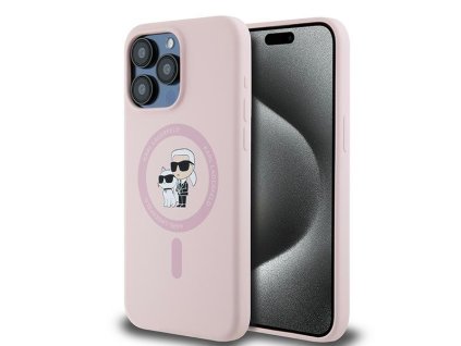 45228 karl lagerfeld silikonovy kryt s magsafe na iphone 15 pro klhmp15lscmkcrhp ruzovy karl choupette