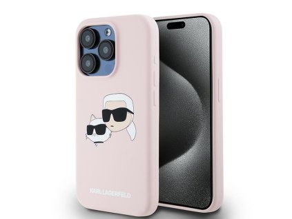 45231 karl lagerfeld silikonovy kryt s magsafe na iphone 15 pro max klhmp15xskchpplp ruzovy karl choupette