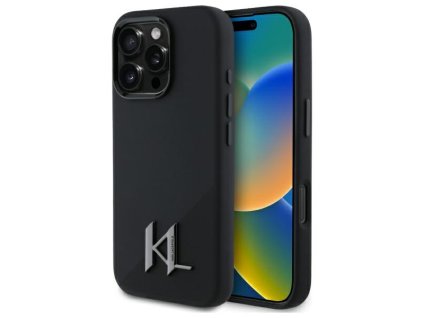 45156 karl lagerfeld silikonovy kryt s magsafe na iphone 16 pro klhmp16lscmkmpck shadow metal initial cierny