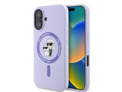 42534 karl lagerfeld silikonovy obal magsafe klhmp16sscmkcrhu iphone 16 fialova karl choupette