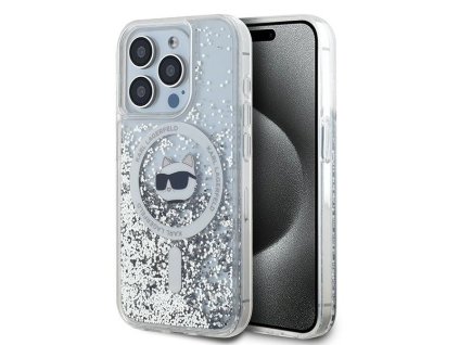 45426 karl lagerfeld trblietavy kryt s tekutinou a magsafe na iphone 14 pro klhmp14llgchsgh priesvitna choupette hlava