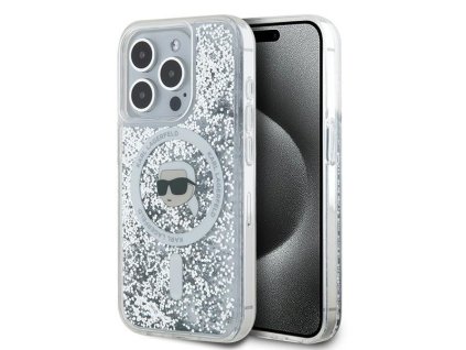 45453 karl lagerfeld trblietavy kryt s tekutinou a magsafe na iphone 16 pro klhmp16llgkisgh priesvitna karl hlava