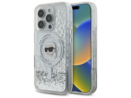 45465 karl lagerfeld trblietavy kryt s tekutinou a magsafe na iphone 16 pro max klhmp16xlgkisgh priesvitna karl hlava